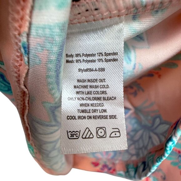 CABANA LIFE Womens Golf Top Small Pink Tropical Print 1/4 Zip Long Sleeve NWT - Picture 12 of 12